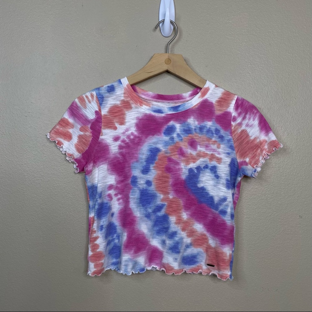 Hollister washed out tie dye baby tee